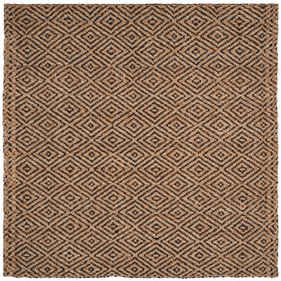 Tapis en fibres naturelles de jute tissé à la main à motif géométrique Aerionna
