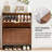31.5''w Walnut Slim Shoe Cabinet, Fluted Hidden Shoe Storage Cabinet With 2 Flip Drawers-196778493