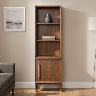 Miloe 79"H X 24"W Solid Wood Pier Bookcase with LED Light