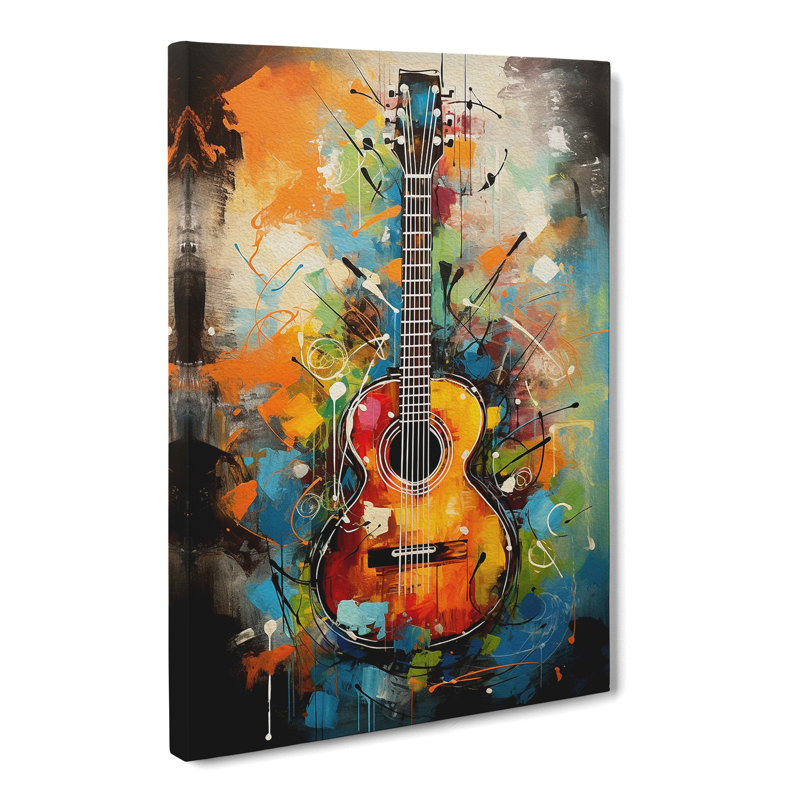 Guitar Gestural - Art Prints - Wrapped Canvas, 76cm H x 50cm W x 3cm D
