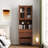 Fold-Out Convertible Writing Table,  Desk Cabinet With Shelf And Drawer Multi-Function Home Office Workstation