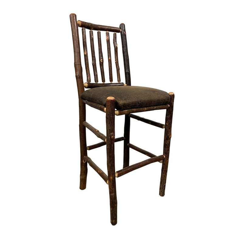 Tabouret de bar Fireside Lodge Hickory, Noyer blanc, Tabouret de bar (siège d'une hauteur de 30 po)