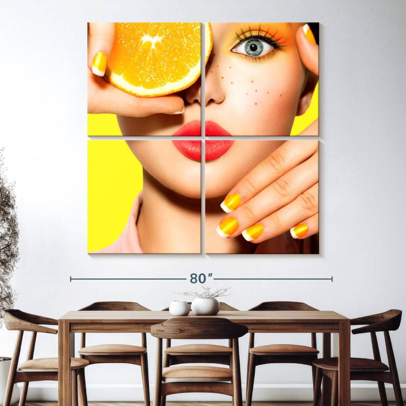 Beauté orange de la Navette, H 74 po x l 74 po