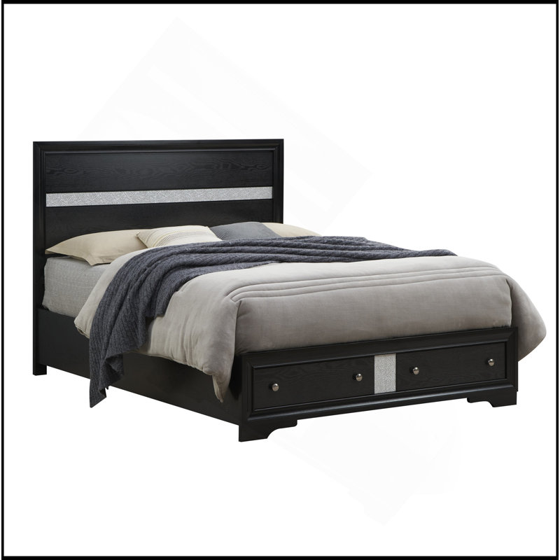 Comfortable And Practical Bed For Restful Nights, Black, Bois, Double