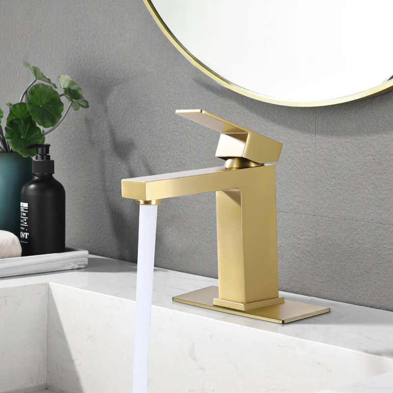 Single-Hole Single-handle Bathroom Faucet, Brushed Gold