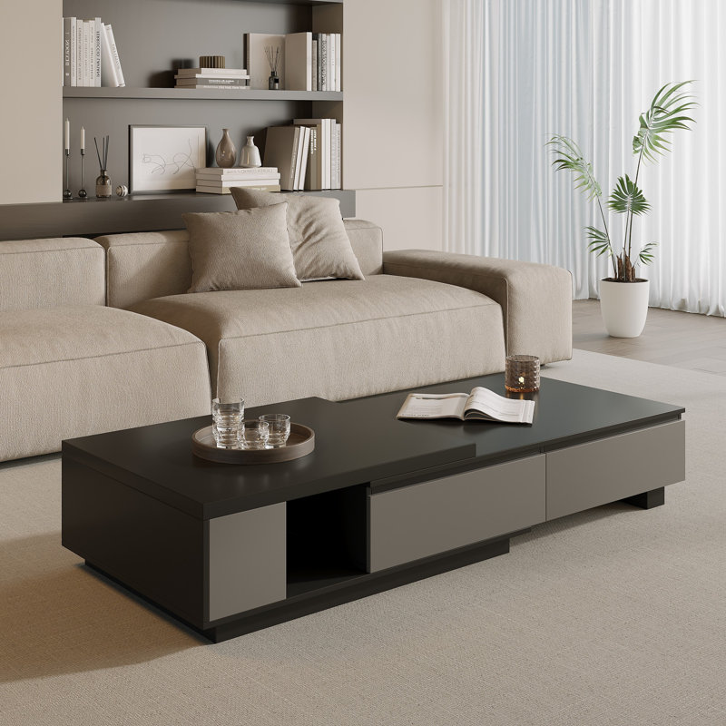Roshanak Extendable Coffee Table with 4-Drawer Storage
