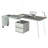 Rotating Multi-Positional Modern Desk, Grey