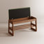 Banc à chaussures de rangement en bois massif avec options de coussins en cuir et lin-772464296-772464279-780432154