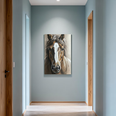 Animals Horse Portrait With White Blaze And Brown Fur