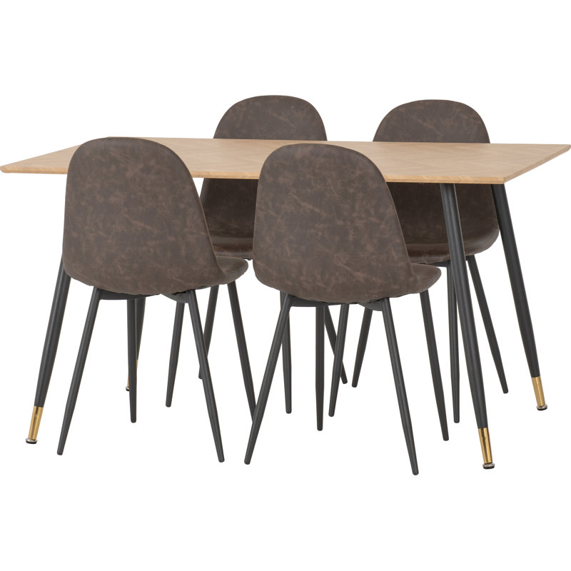 Addiemae 4 - Person Dining Set, Brown
