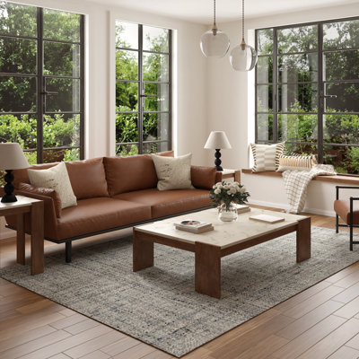 Alana Transitional Heathered  Hand-Woven New Zealand Wool Indoor Area Rug, 7'9" x 9'9"