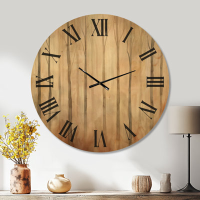 Extra Large Nature Wooden Wall Clock – Beige Birch Grove