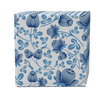 Square Floral Cotton Twill Tablecloth