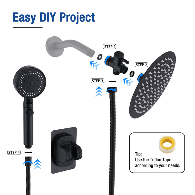Dual Shower Head 2.5 GPM GPM, Matte Black