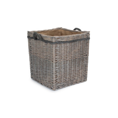 Wicker Storage Basket with Lining