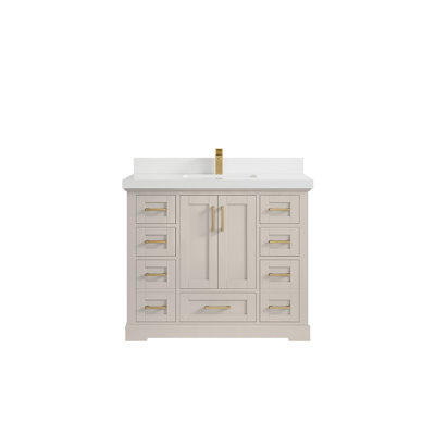 Boston 42 po X P 22 po De salle de bain Quartz blanc