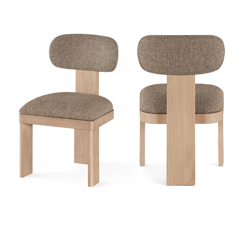 Chaise rembourrée Timbra, Brun, Naturel