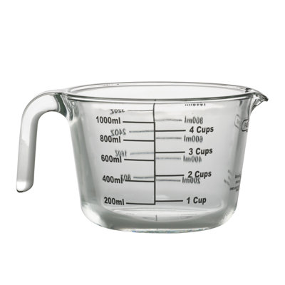 Farberware 4-Cup Borosilicate Glass Wet and Dry Measuring Cup with Oversized Measurements