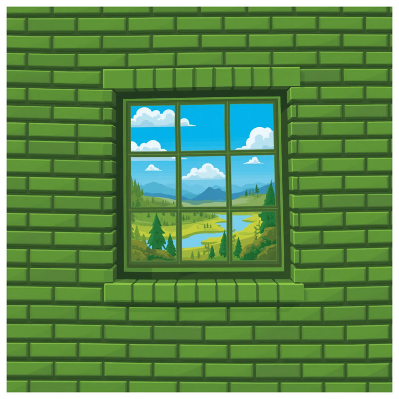 Coussins décoratifs Green Brick Wall, 26 x 26 pouces