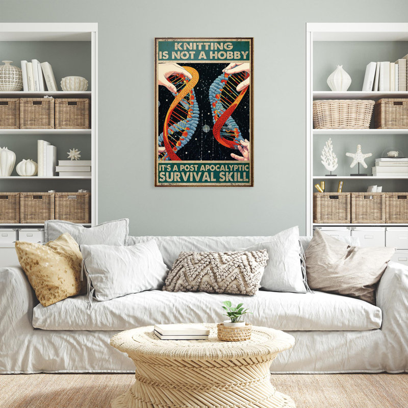Knitting Is Not A Hobby - 1 Piece Rectangle Graphi " Knitting Is Not A Hobby - 1 Piece Rectangle Graphic Art Print On Wrapped Canvas "