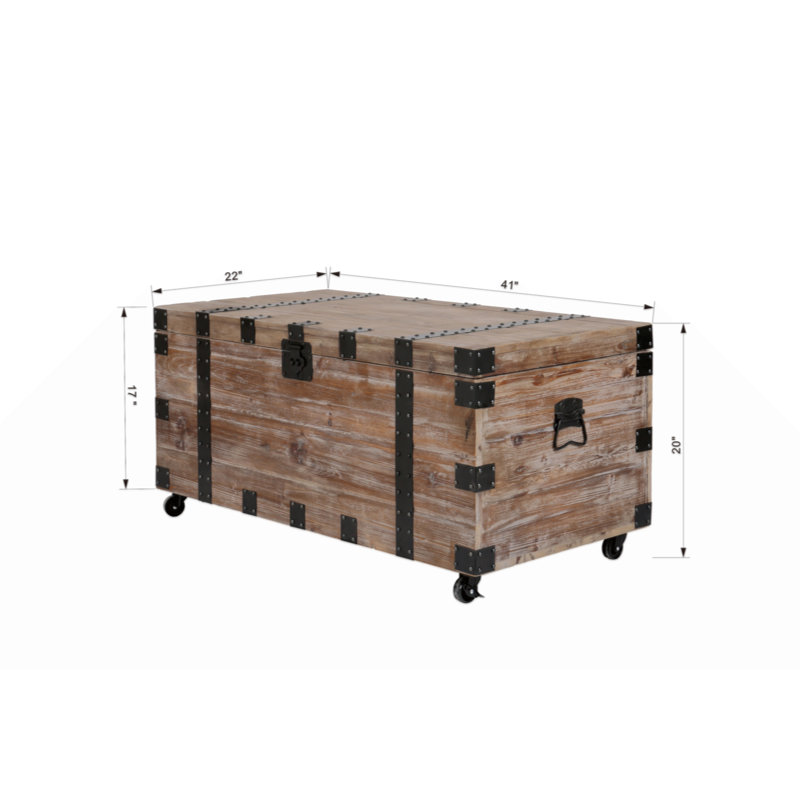 Reclaimed Wood Trunk Table Side Table S/3 With Large Storage Dress Up Your Liviing Room