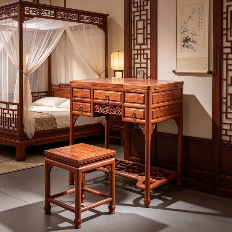 Chinese style retro storage dressing table