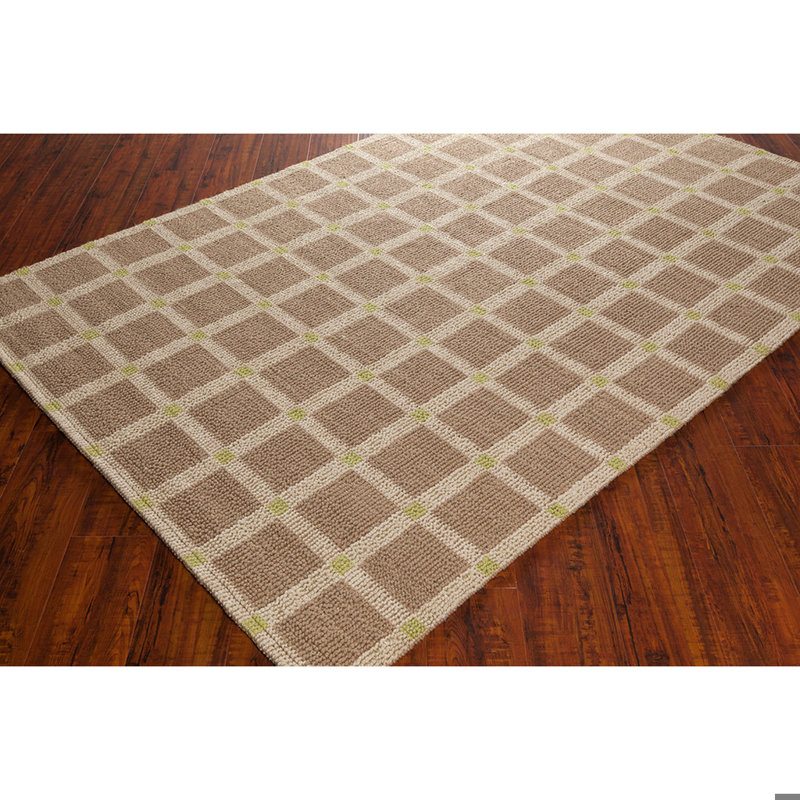 Lee-Abele Performance Authentic Flatweave Handmade Brown & Green Geometric Jute & Sisal Area Rug, Rectangle 7'9" x 10'6"