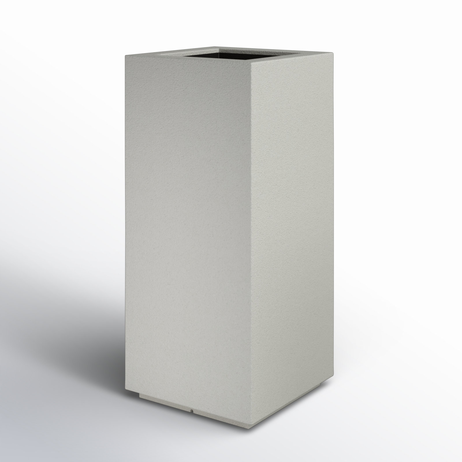 Gita Tall Lightweight Outdoor 16" x 16" x 36" Square Planter Box, Concrete Gray
