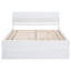 Structure de lit double avec lit gigogne simple et 2 tiroirs au fini blanc ultrabrillant