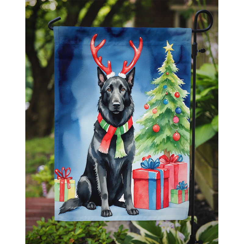 Drapeau de Noël renne de jardin, Berger belge