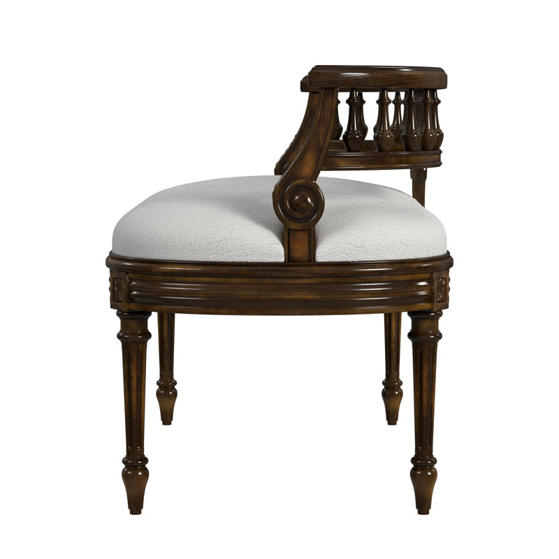 Hathaway 37" Upholstered Bench, Antique Cherry