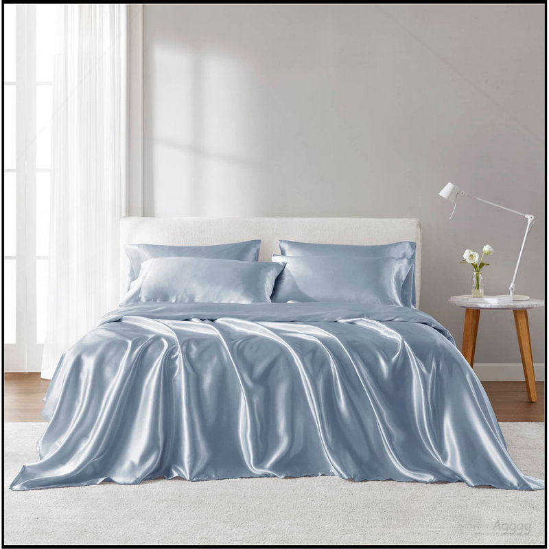 6 PCS King Luxury Sheet Set Blue, King Duvet Cover + 5 Additional Pieces, Blue