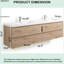 Meuble-lavabo mural de 183 cm (72 po) en chêne MFC avec dessus en résine blanche brute et carbonate de calcium, deux tiroirs coulissants en forme de U à fermeture douce, préassemblé-291660269