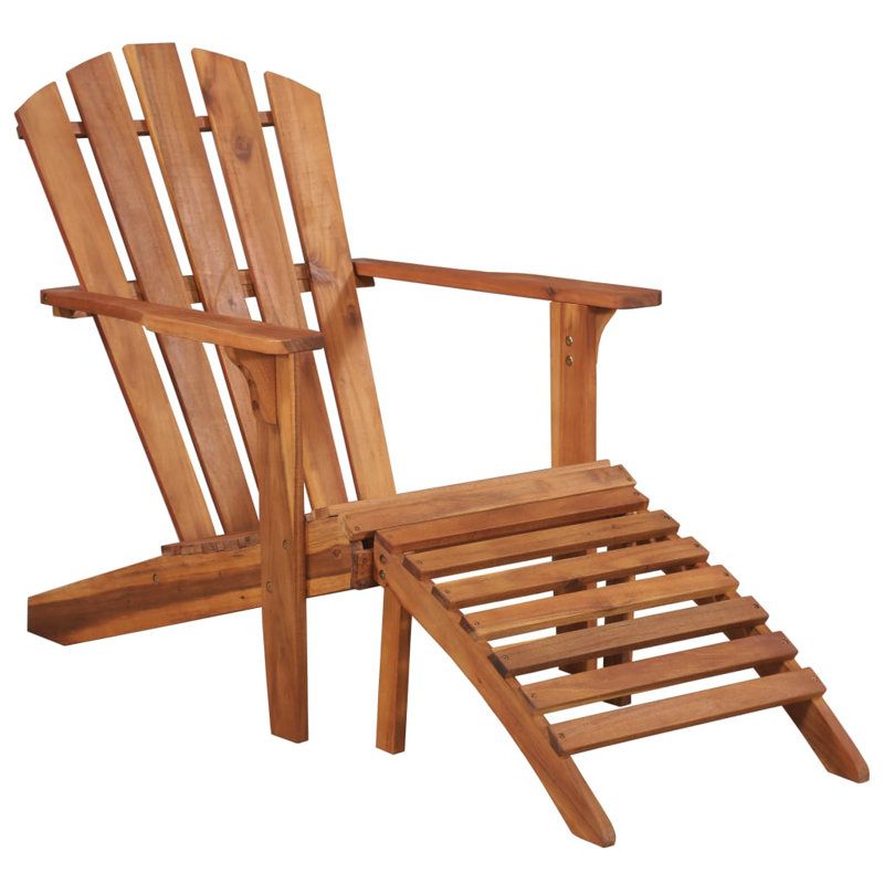 Chaise Adirondack en bois massif avec repose-pieds Freeland