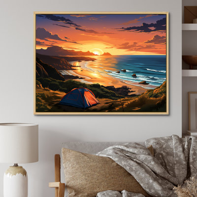 Coastal Camping Tents Retreat 2 - Camping Travel Wall Art