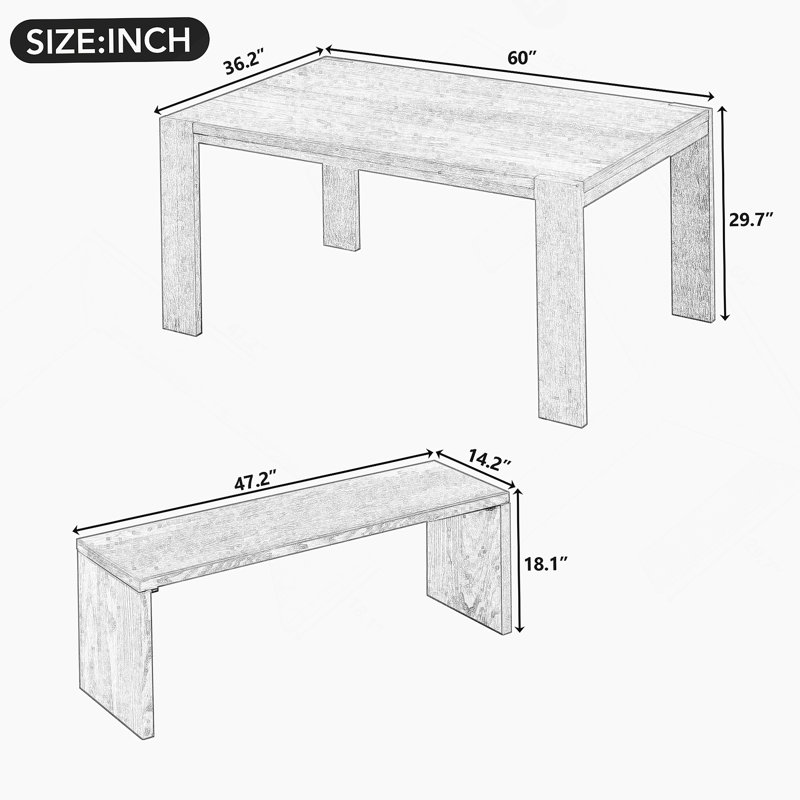 3-Piece Dining Table Set