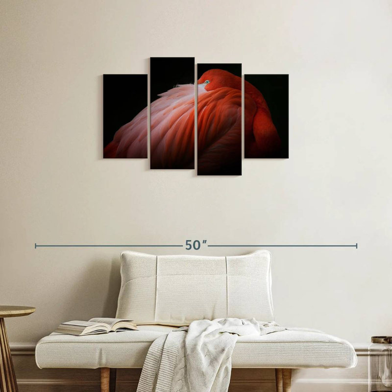 Brampt timide flamant rose, H 22 po x l 36 po