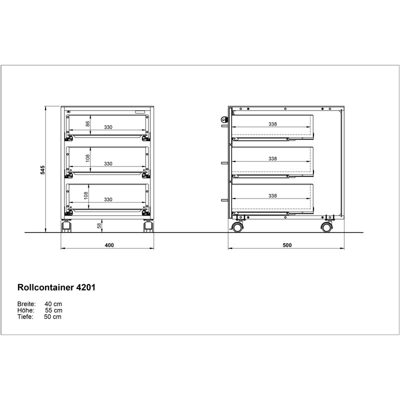 Jorgensen 40cm Wide 3 -Drawer Mobile File Cabinet, Navarra Oak Repro/White