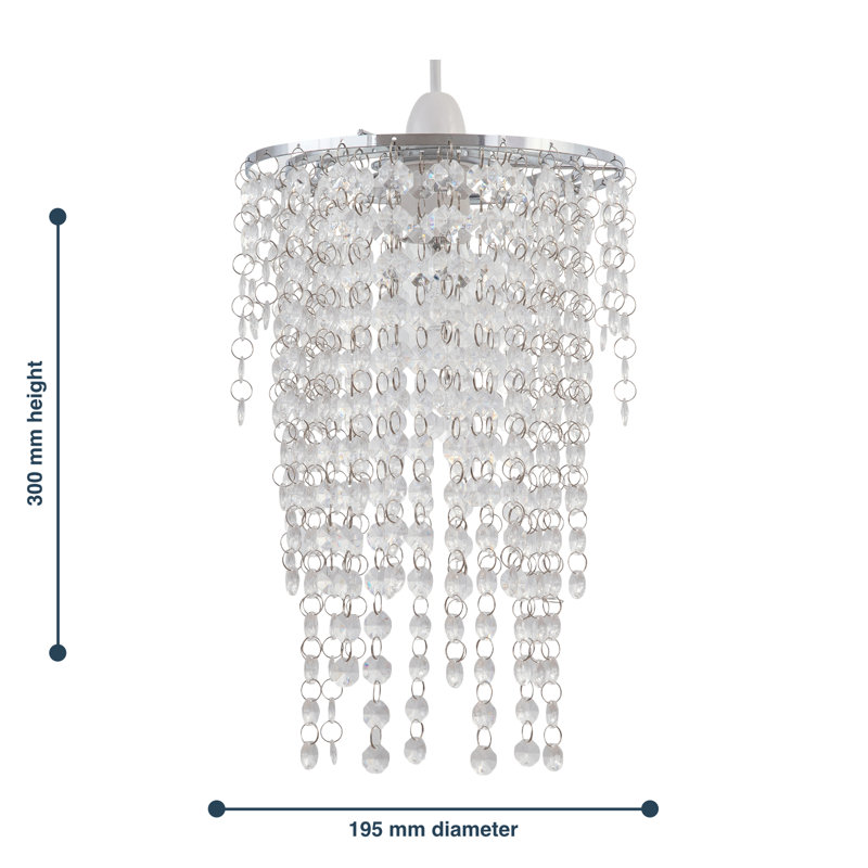 Jewell 30 cm H Drum Pendant Shade ( Uno ), Clear