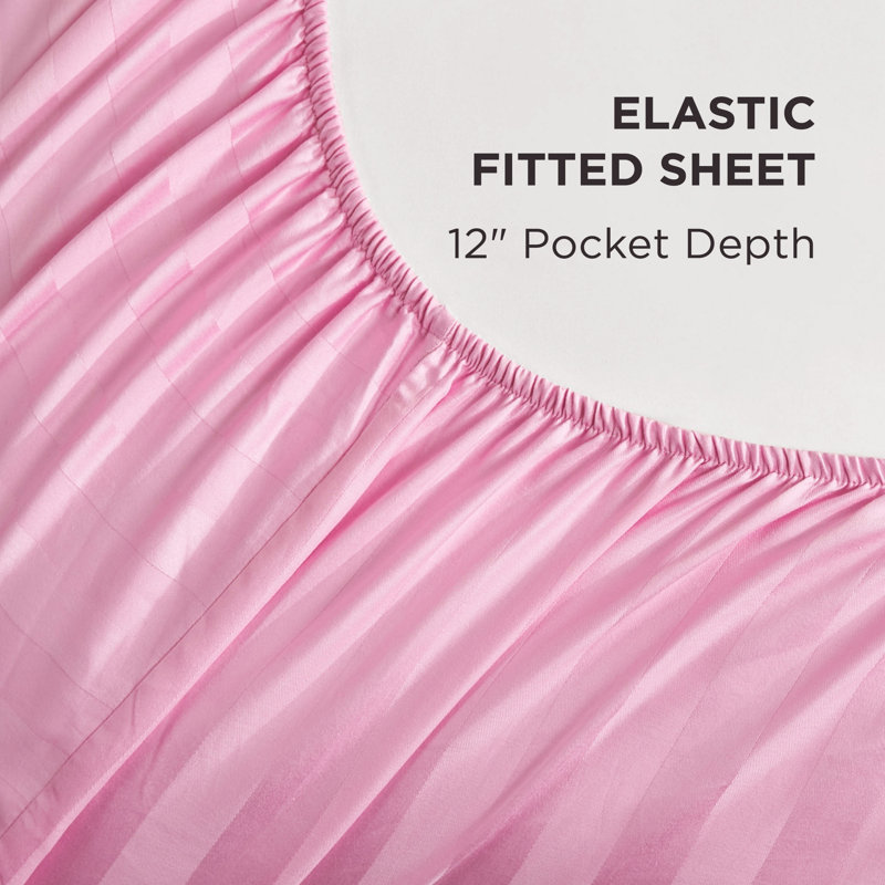 The Sheet Lab Regal Dreams Sheet Sets, Twin Sheet Set with 1 Pillowcase, Lilac Pink