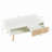 Boho Rectangle Coffee Table with Solid Wood Legs & Sliding Storage Drawer, Modern Living Room or Office Center Table-2106563064