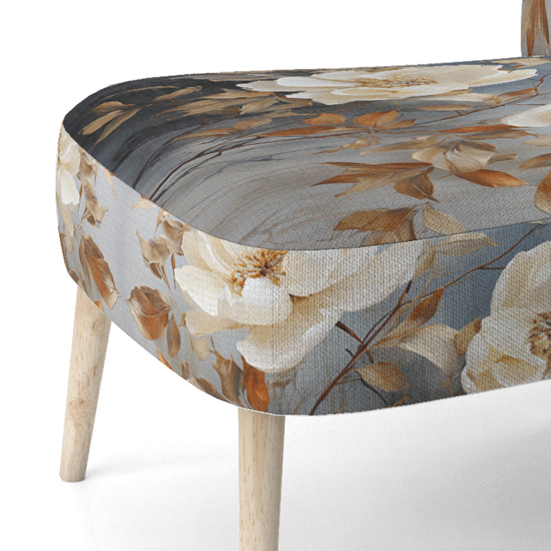 Blue Mute Botanicals II - Chaise d'appoint rembourrée contemporaine, chaise d'appoint Botanical Abstract
