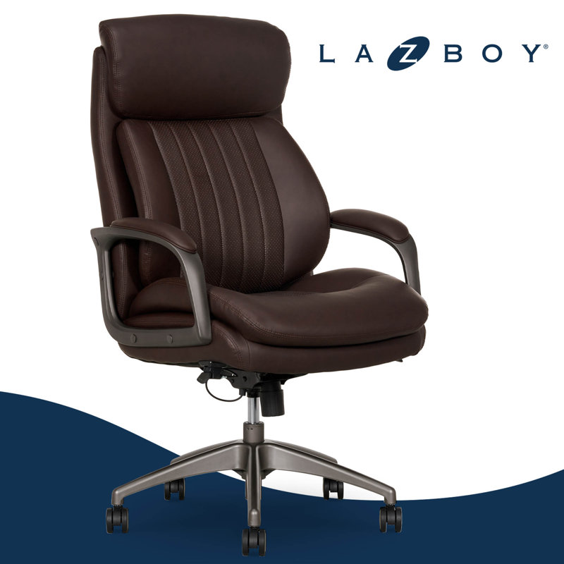 Fauteuil de bureau La-Z-Boy® Nova, technologie brevetée AIR ergonomique Support Technology, haut confort et soutien haut de gamme, cuir synthétique végétalien