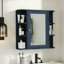 Bathroom Wall Storage Cabinet With Mirror, Medicine Cabinet With Adjustable Wood Shelf & Doors, Mounted Storage Cabinets With 6 Open Shelves, Blue-1502073741