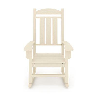 Siège de chaise berçante d'extérieur beige - Chaise longue de jardin en bois massif pour un confort durable