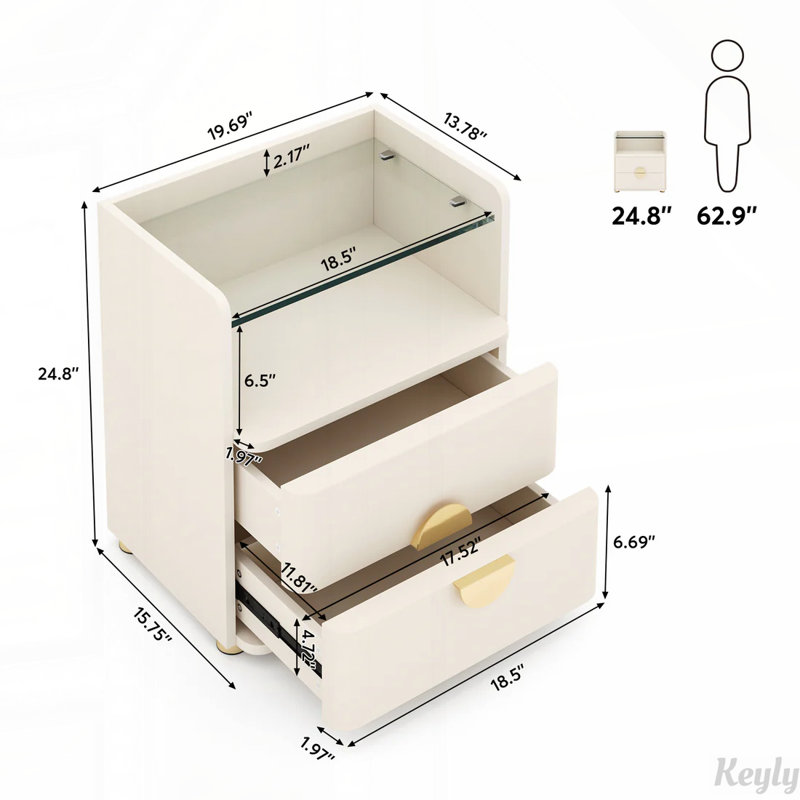 Side Cabinet,Bedside Table,Storage Nightstand
