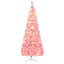 Arbre de Noël artificiel enneigé à la main avec forme de crayon, branches de pin réalistes et lumières DEL blanc chaud Prelit Snow-1767176134