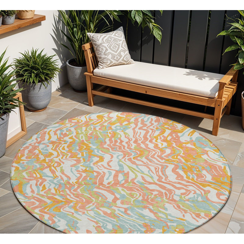 Tapis rond 8 po Coral
