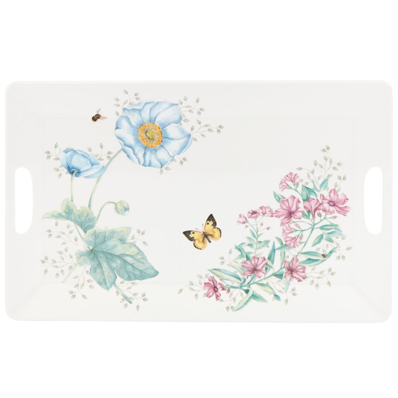 Grand plateau de service en mélamine Butterfly Meadow