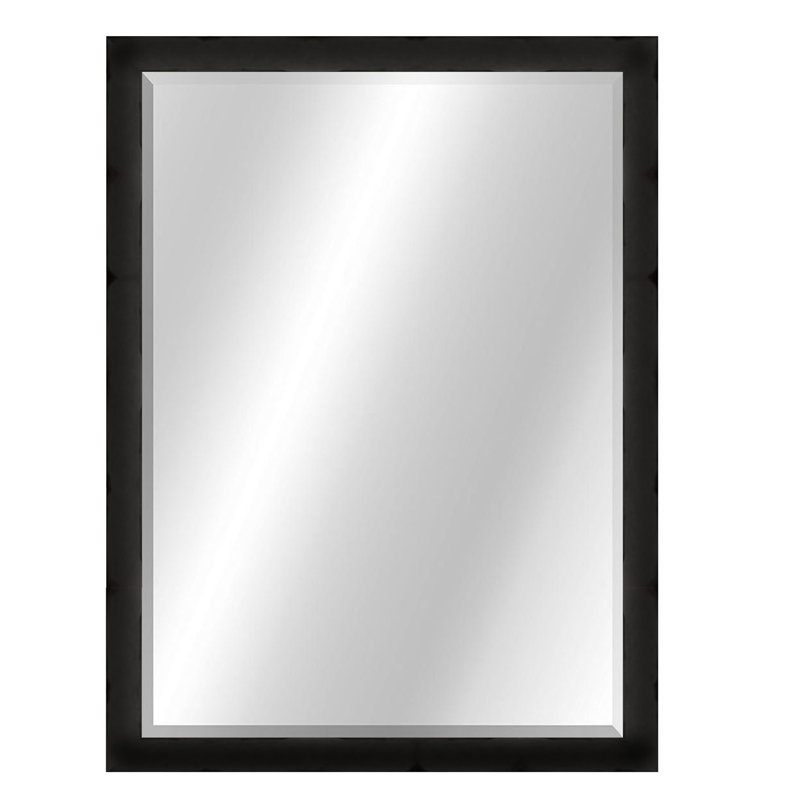 Miroir biseauté moderne et contemporain, Noir très lustré, 40 po x 28 po